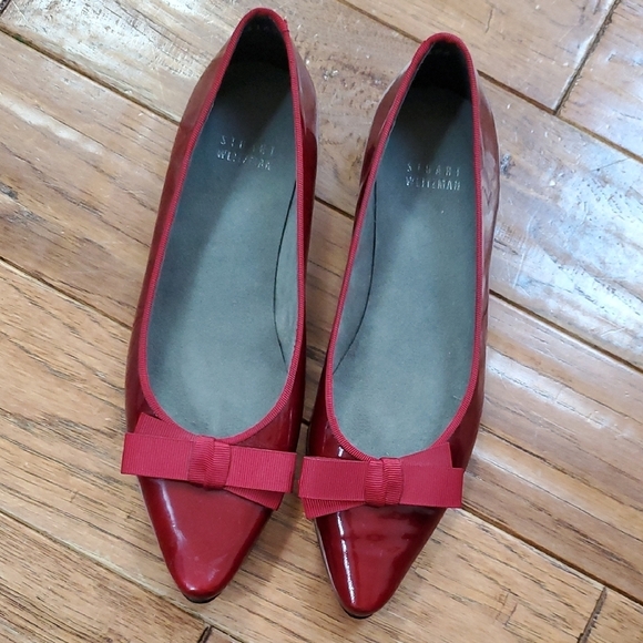 Stuart Weitzman Shoes - Stuart Weitzman Pointy Red Patent Flats